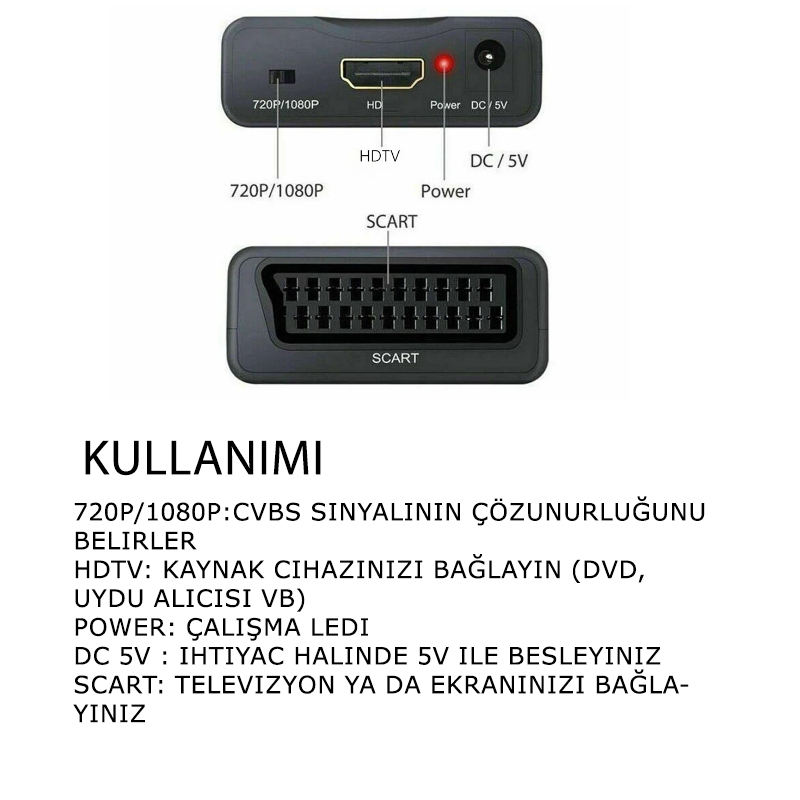 HDMI to Scart Çevirici