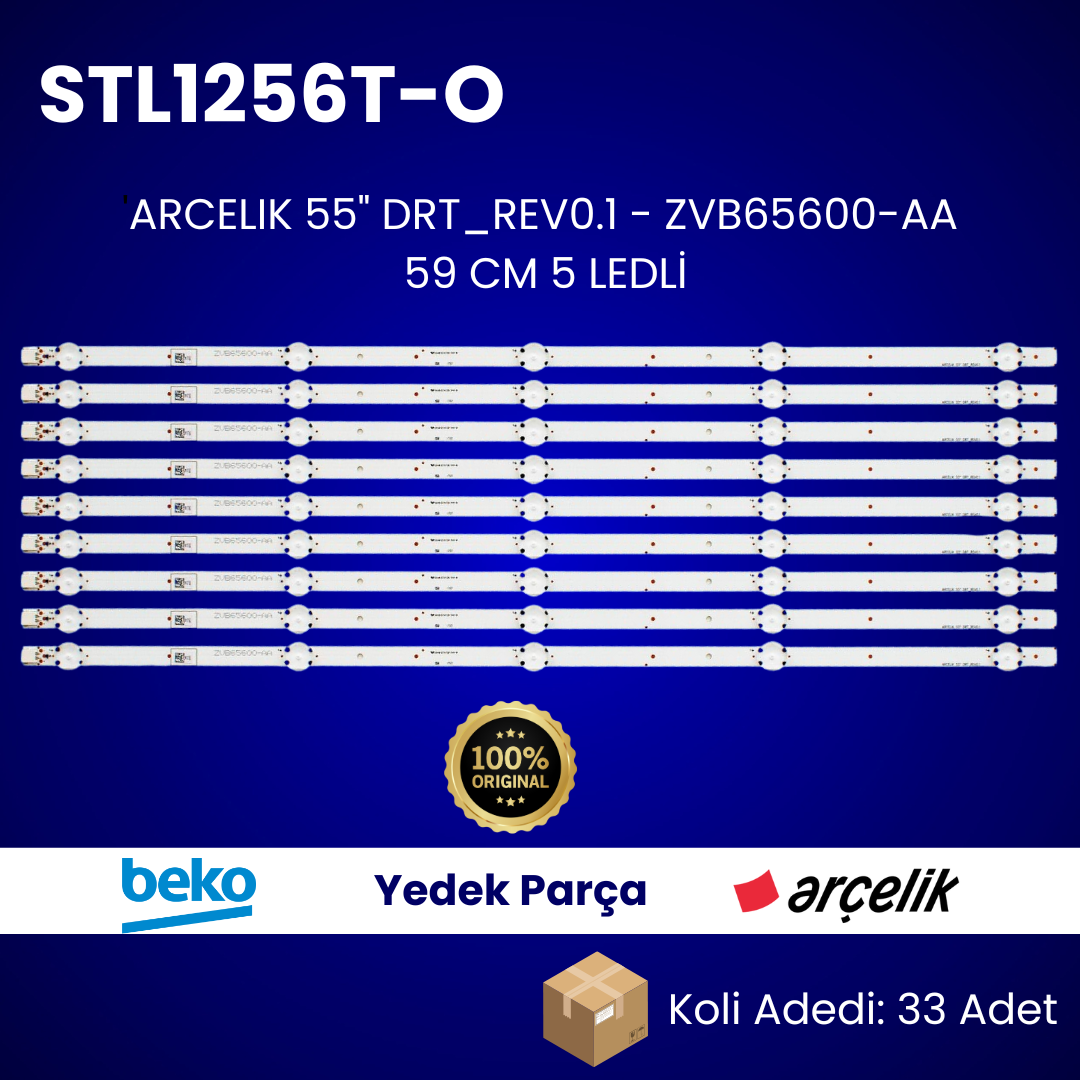 ARÇELİK 55" DRT_REV0.1 ZVB65600-AA ORİJİNAL LED KOLİ: 33 ADET