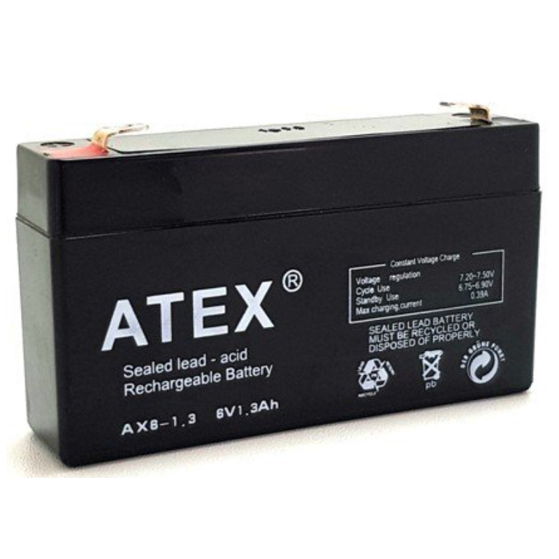 ATEX AX-6V 1.3 AH Ölçü 97x24x52mm  Kuru Akü  - k:40