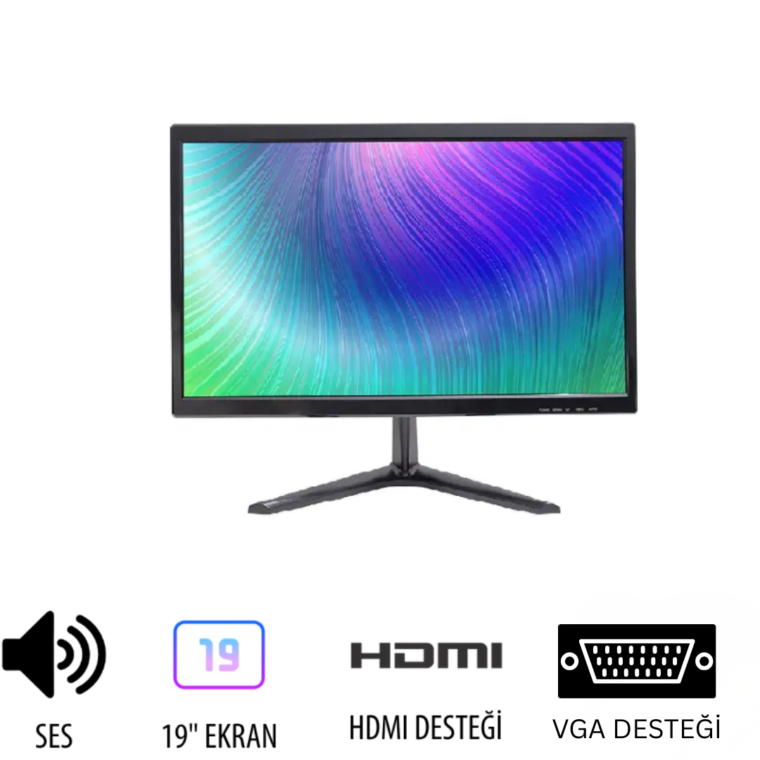 S-Line 19" Monitör HDMI+VGA+SES