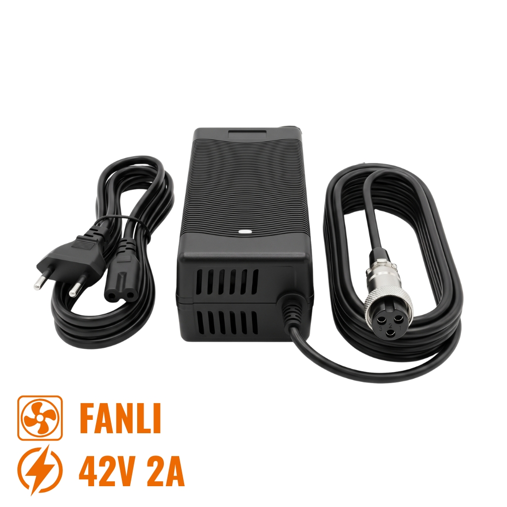 42V 2A 3 Pin Fanlı Elektrikli Scooter Şarj Aleti