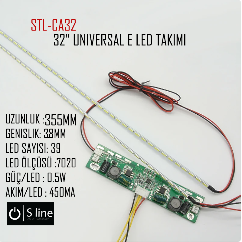 Sline 32" Universal E-LED Takımı Sürücü Dahil