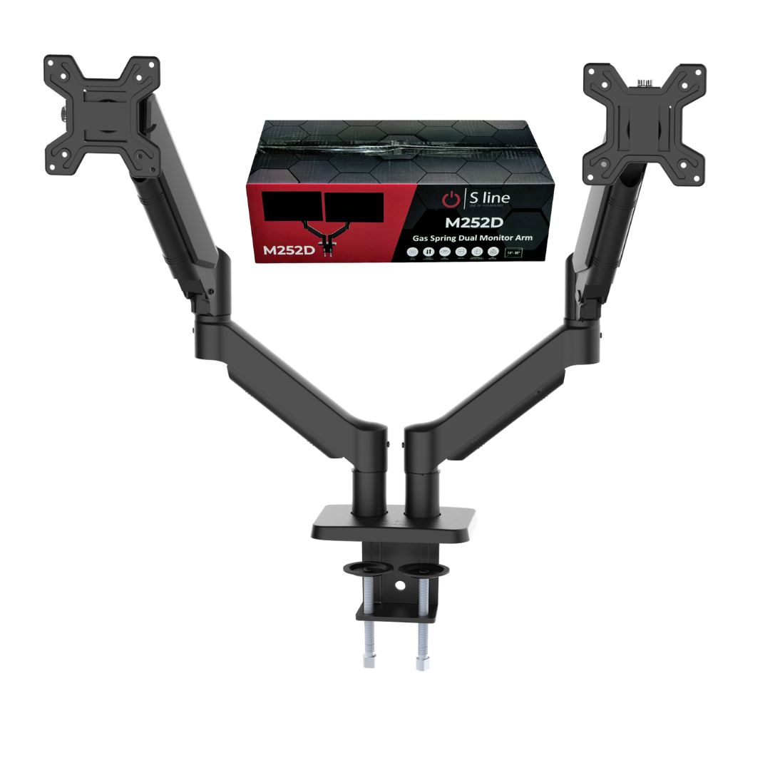 S Line Çift Kollu Gas Spring 13"-32" 8kg Monitör Askı Aparatı K:4