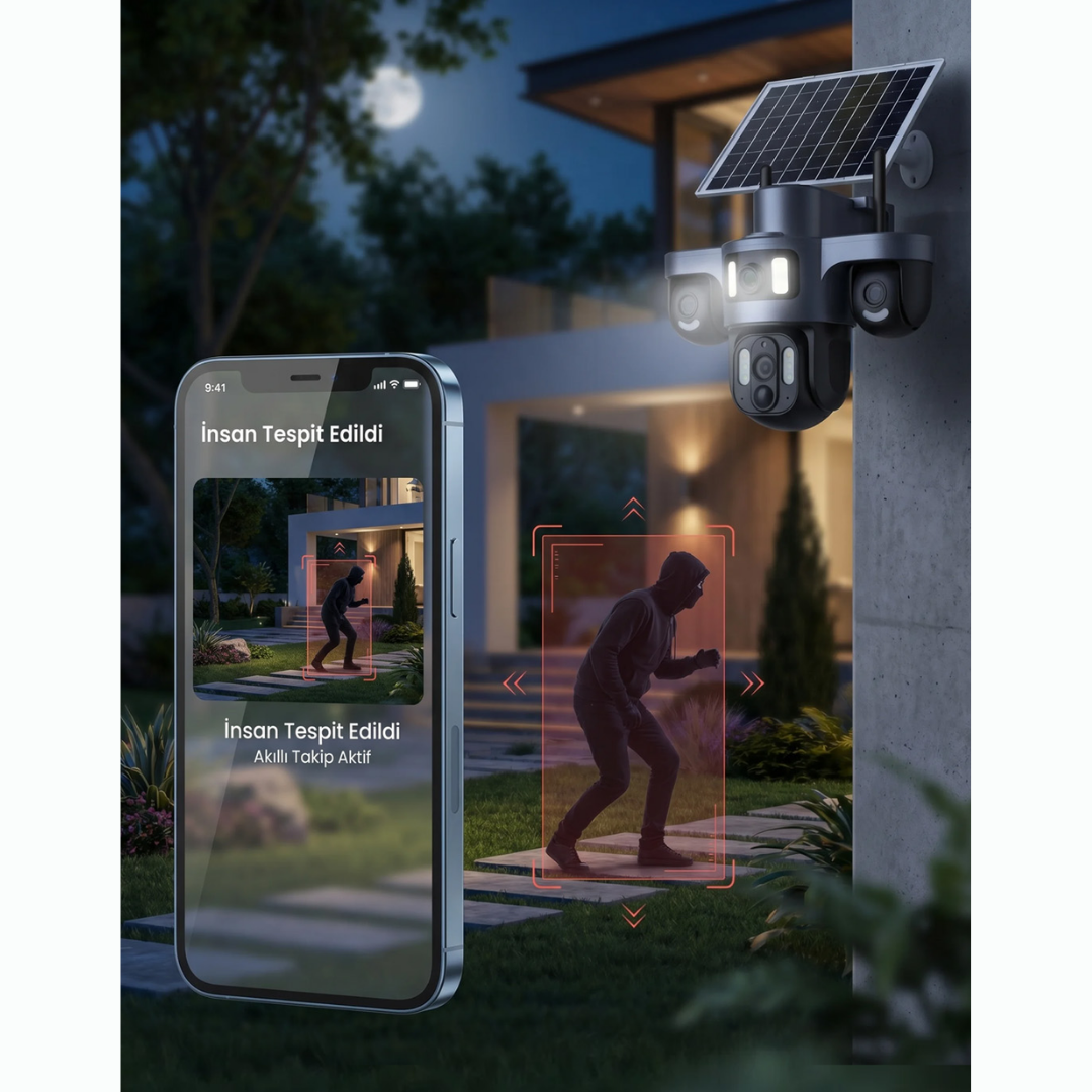 Canavis CA-15002 - Günel Enerjili SIM ve Wi-Fi Destekli 9MP Kamera Yoosee APP