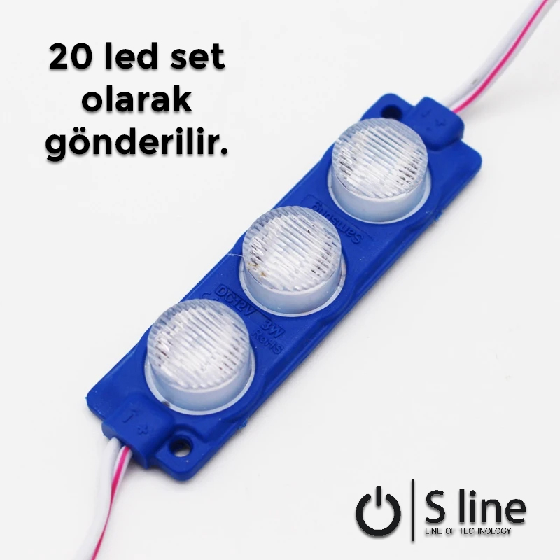 LED MODUL 3 LÜ MAVİ (BAĞ:20Adet)