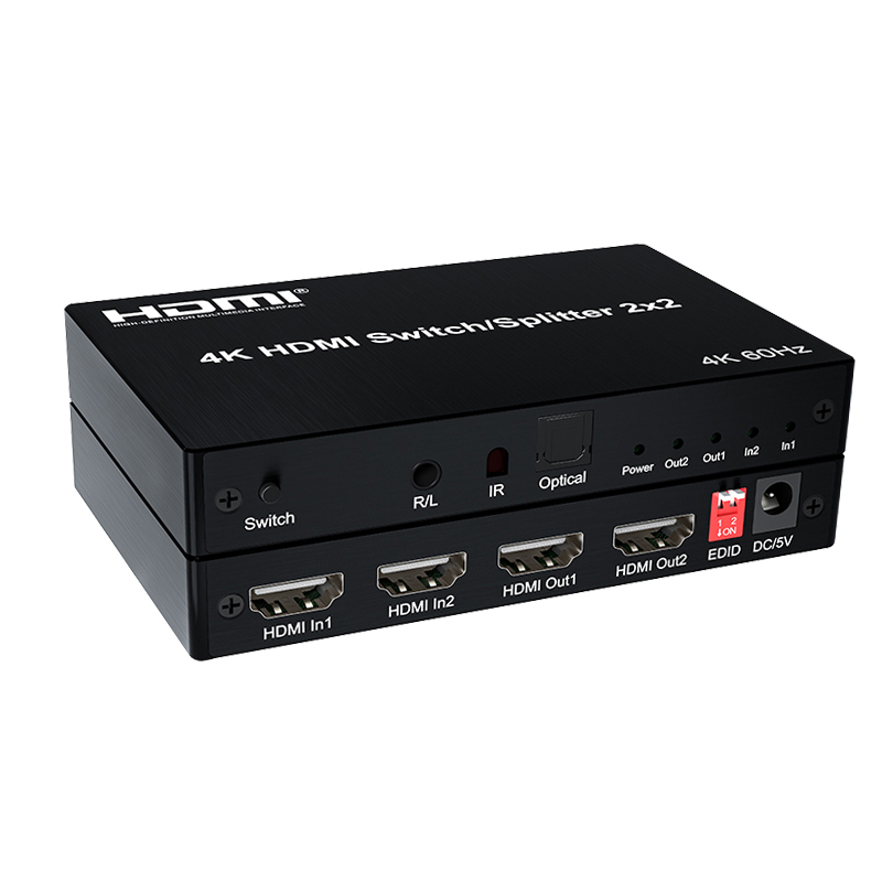4K HDMI Switch/Splitter 2x2 – Çift Giriş, Çift Çıkışlı HDMI Dağıtıcı