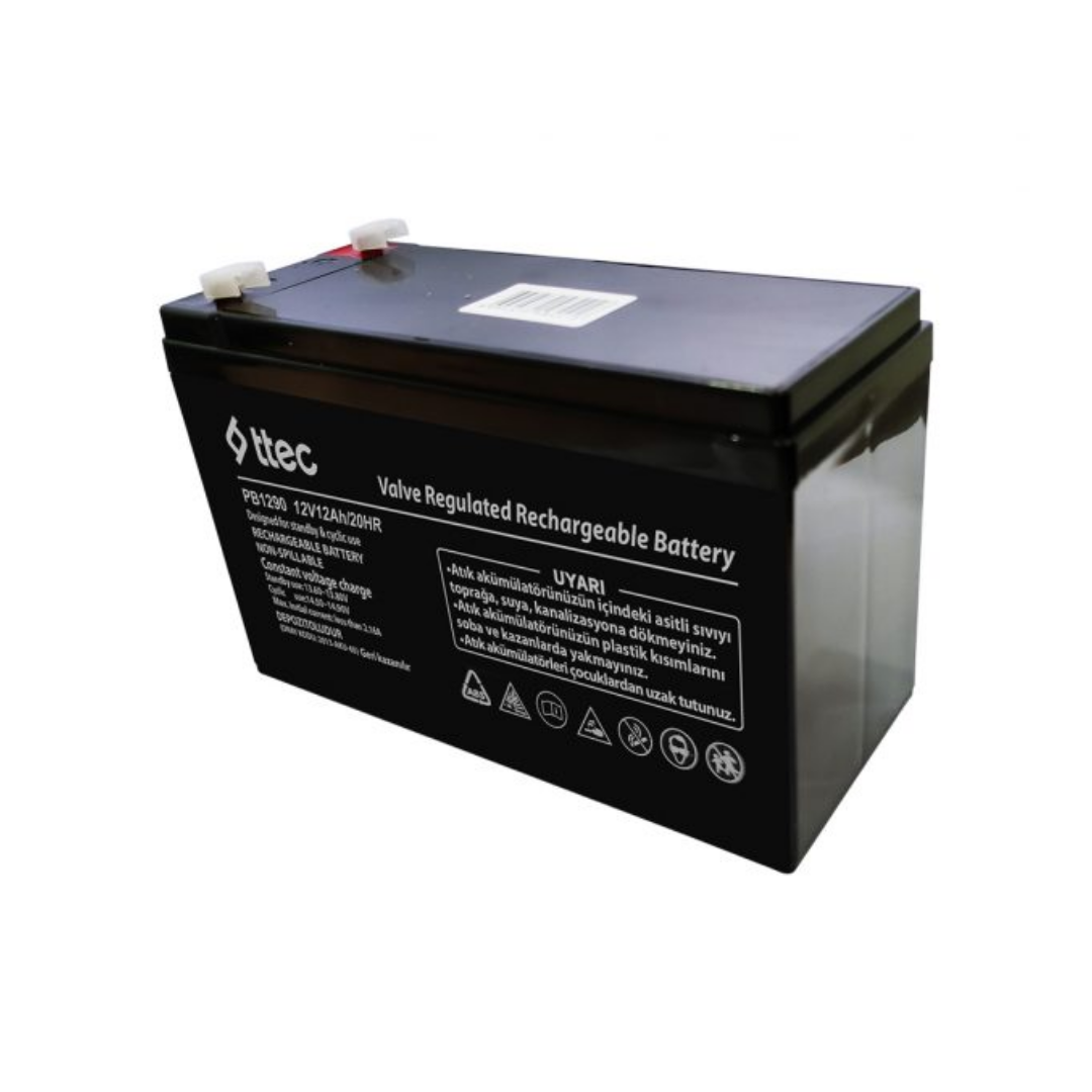 TTEC 12V 12Ah Bakımsız Kuru Akü 3,20kg K:4