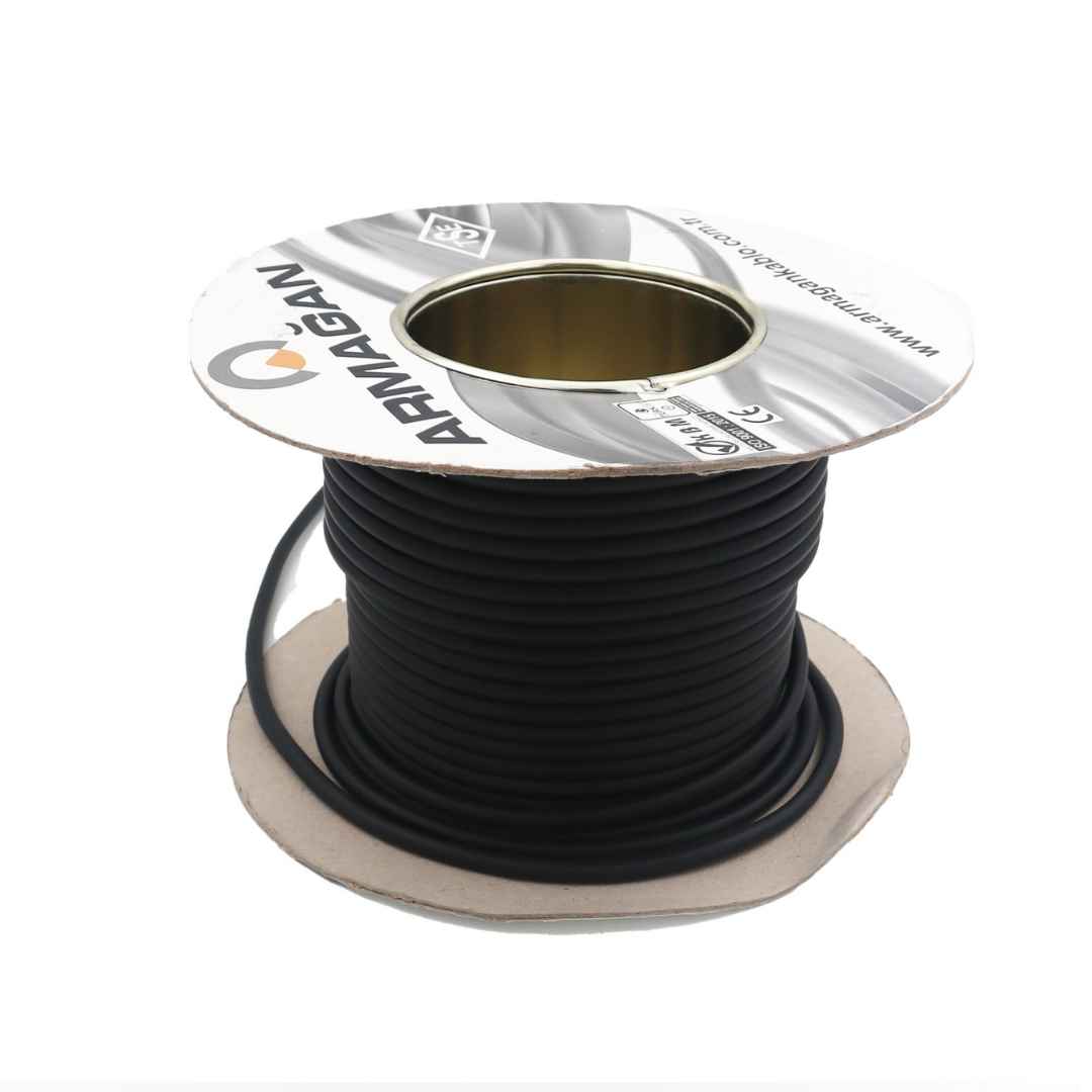 Armağan 2x0.22mm Stereo No:80 Mikrofon Kablosu Siyah - 100 Metre