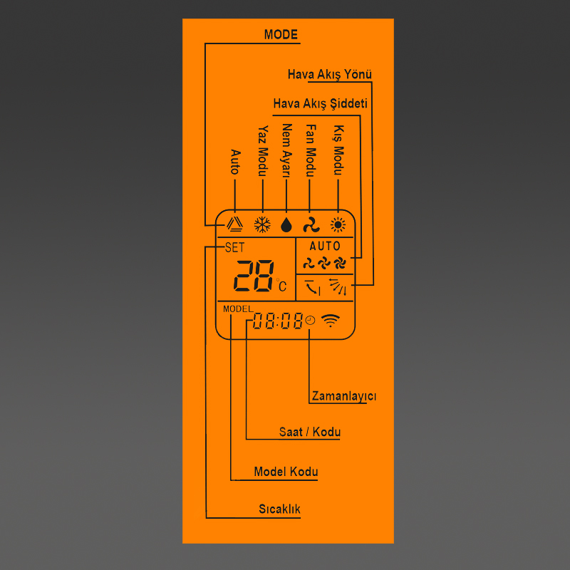 KT9018E 4000 ın 1 Universal Klima Kumandası