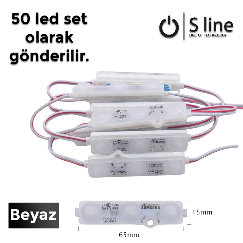 SAMSUNG LED MODUL 3 LÜ BEYAZ (BAĞ:50Adet)