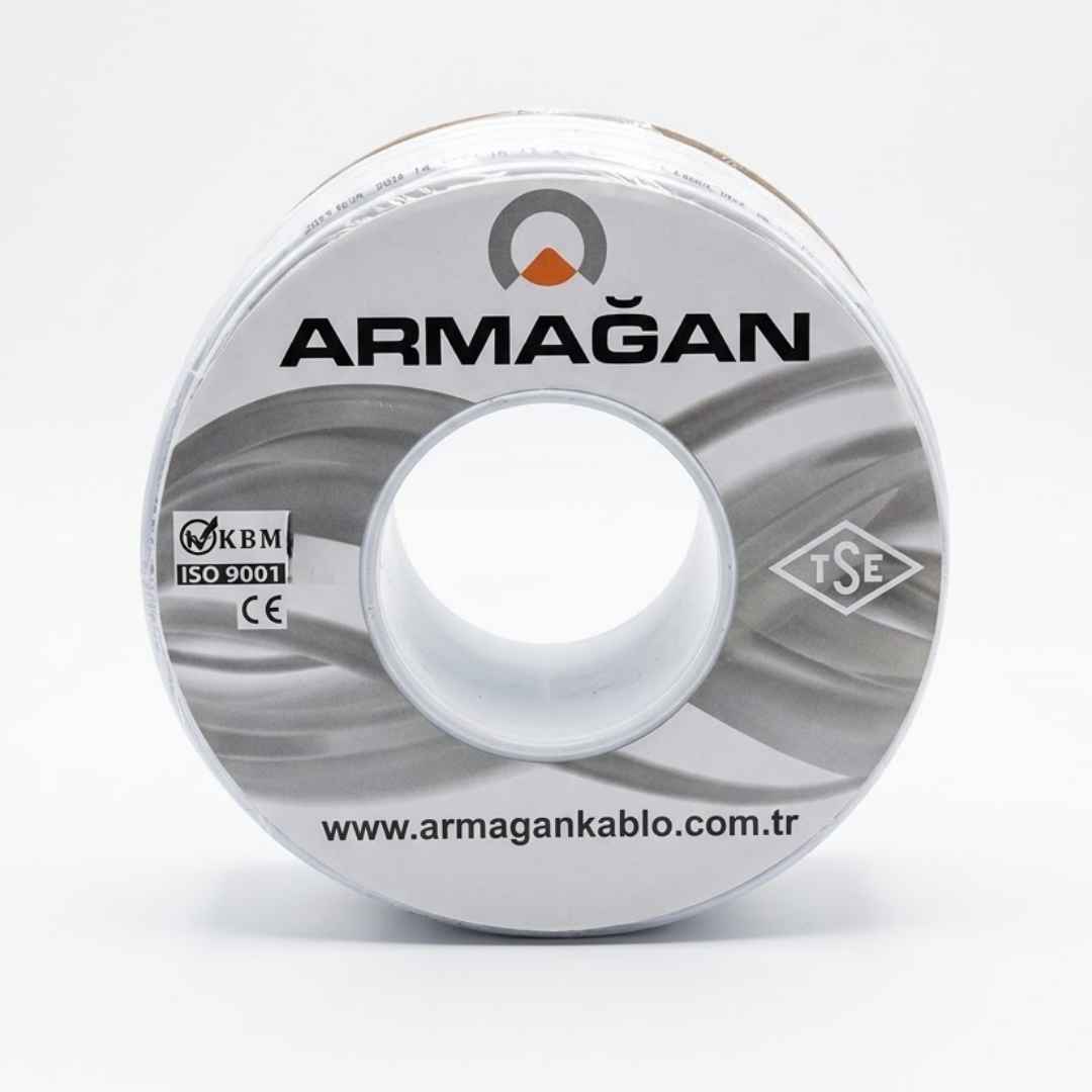 Armağan Mini U/4 PHY-PVC CU/AL Koaksiyel Kablo Beyaz - 200 Metre